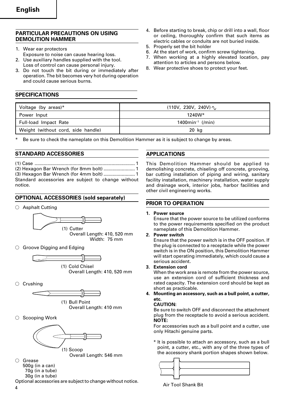 English | Image H 70SD User Manual | Page 5 / 41