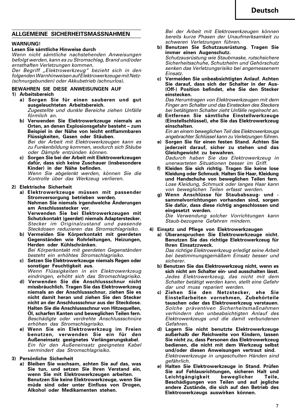 Deutsch | Image H 70SD User Manual | Page 8 / 41