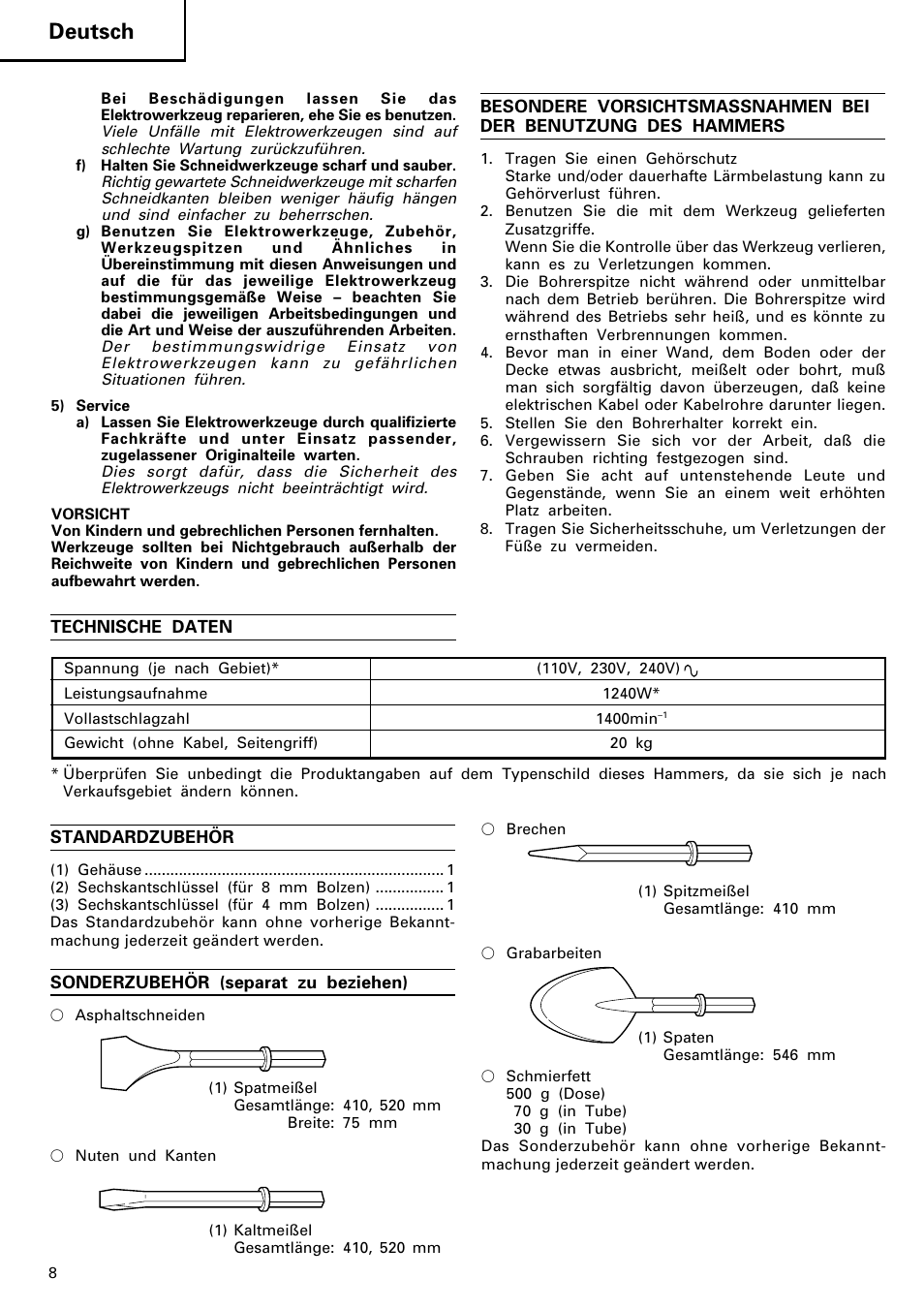 Deutsch | Image H 70SD User Manual | Page 9 / 41