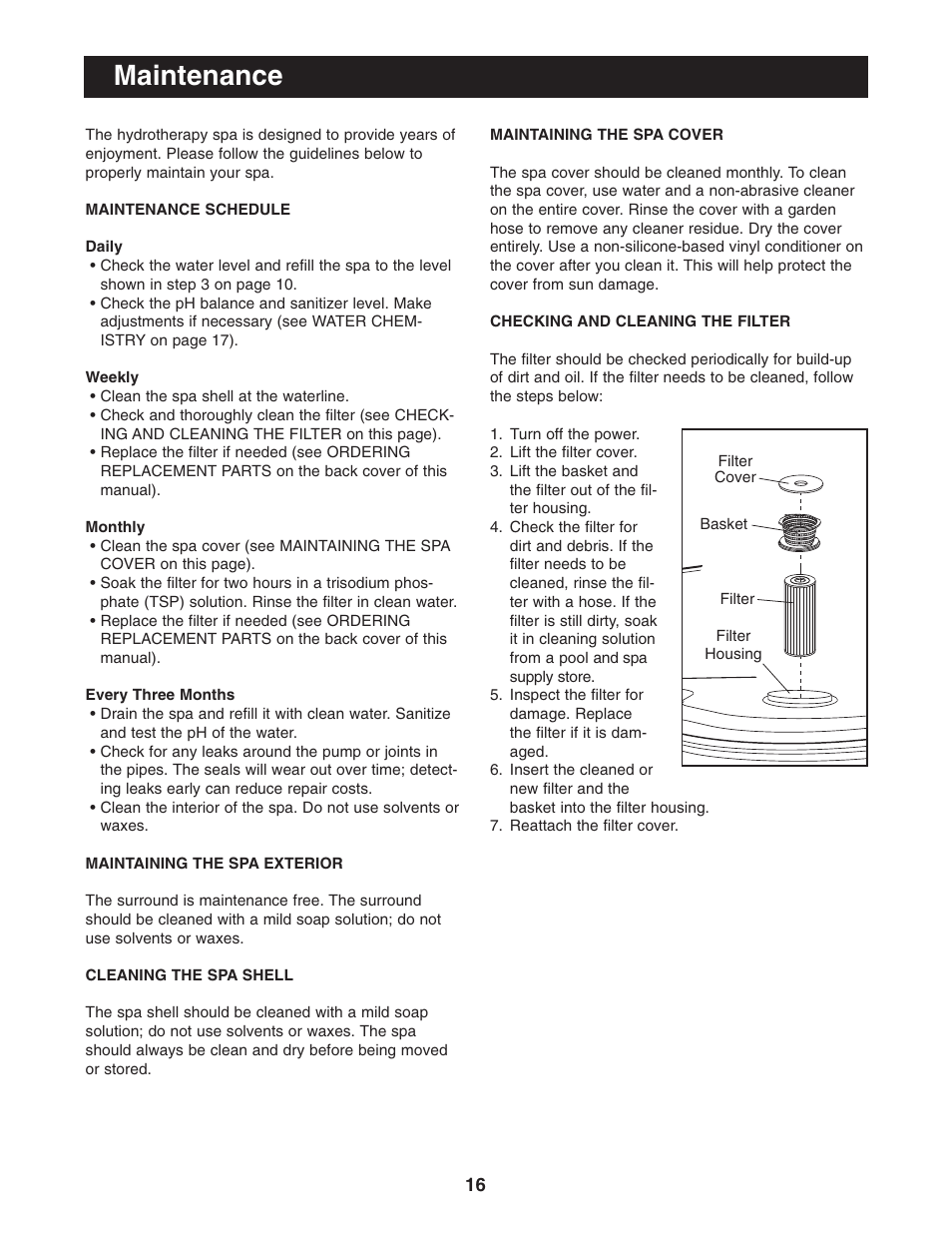 Maintenance | Image IMSB53950 User Manual | Page 16 / 24