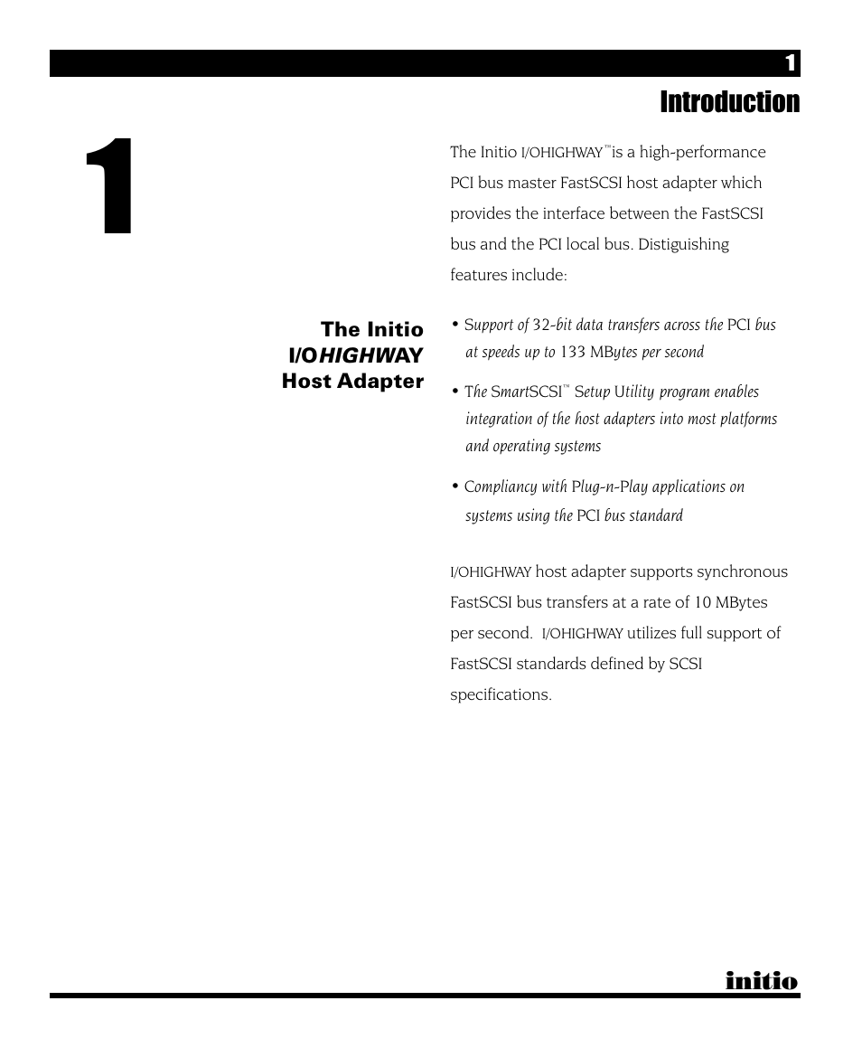Introduction, Initio | Initio I/O HIGHWAY User Manual | Page 5 / 62