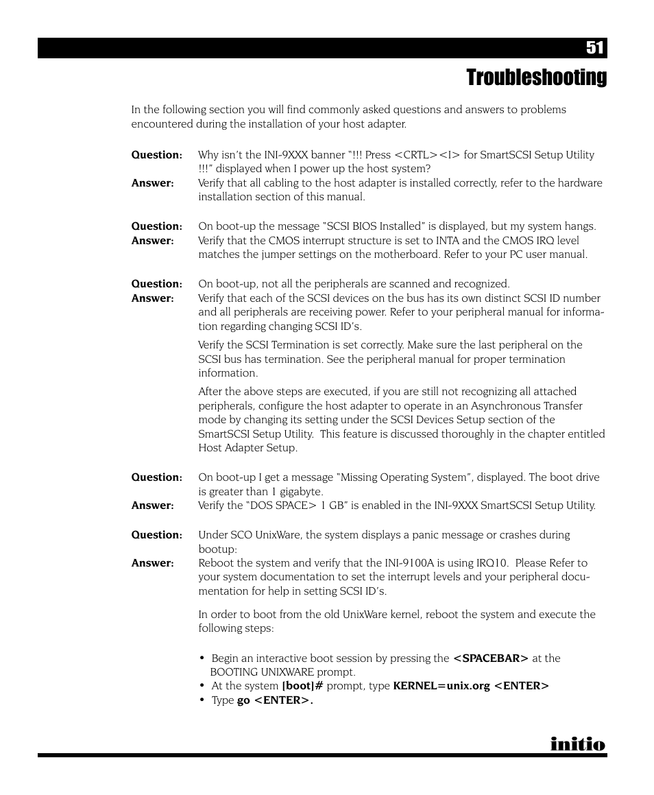 Troubleshooting, Initio | Initio I/O HIGHWAY User Manual | Page 55 / 62