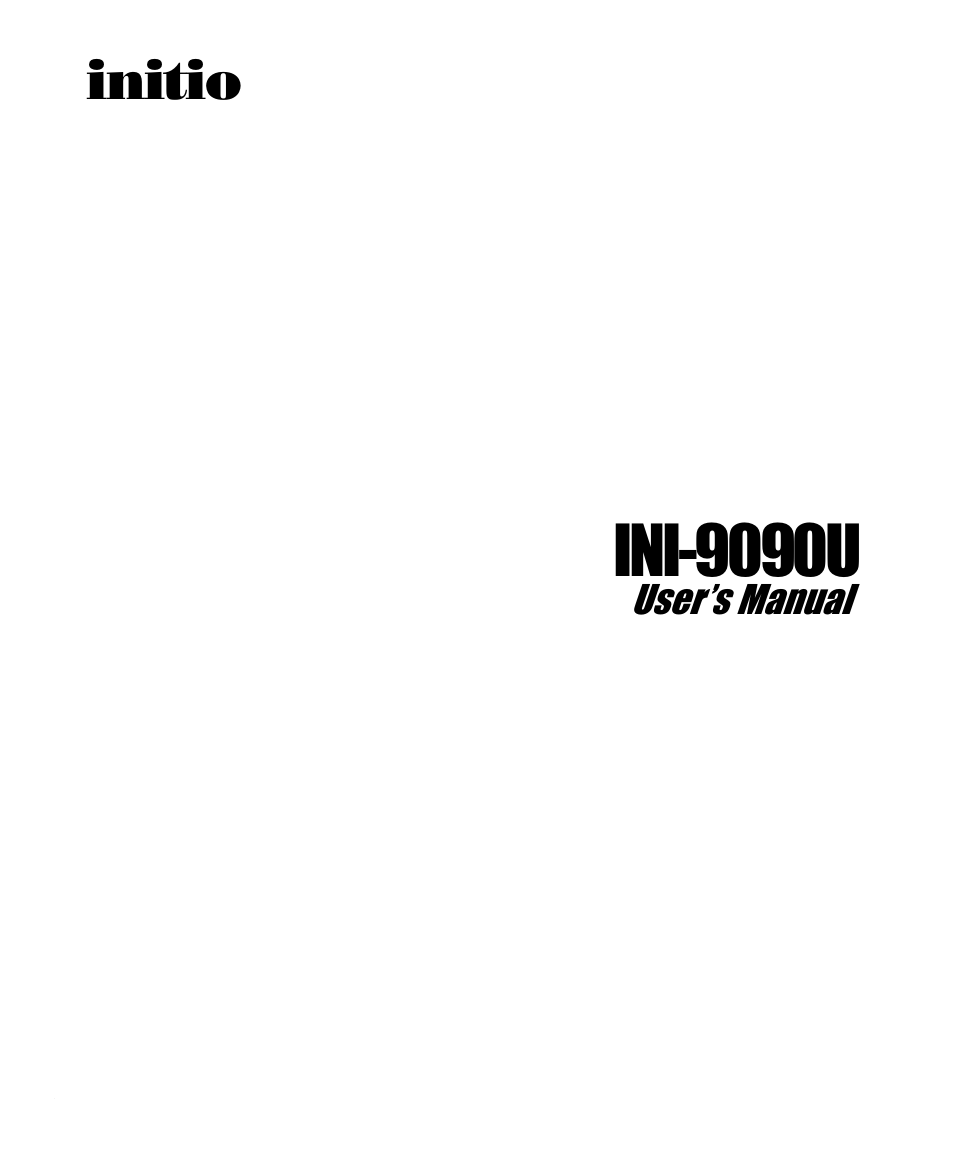 Initio INI-9090U User Manual | 64 pages