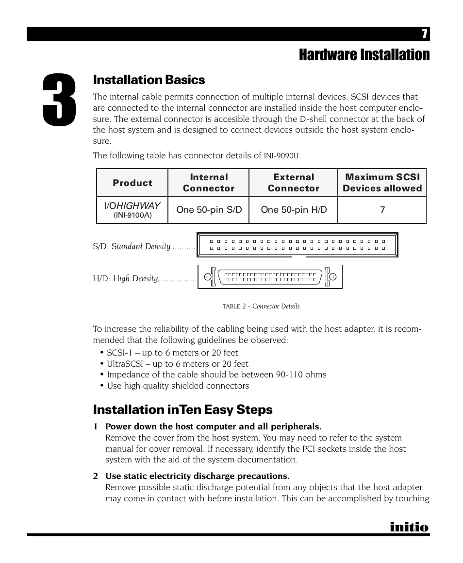 Hardware installation, Initio, Installation basics | Installation in ten easy steps | Initio INI-9090U User Manual | Page 11 / 64