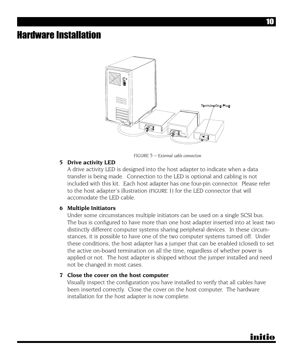 Hardware installation, Initio | Initio INI-9090U User Manual | Page 14 / 64