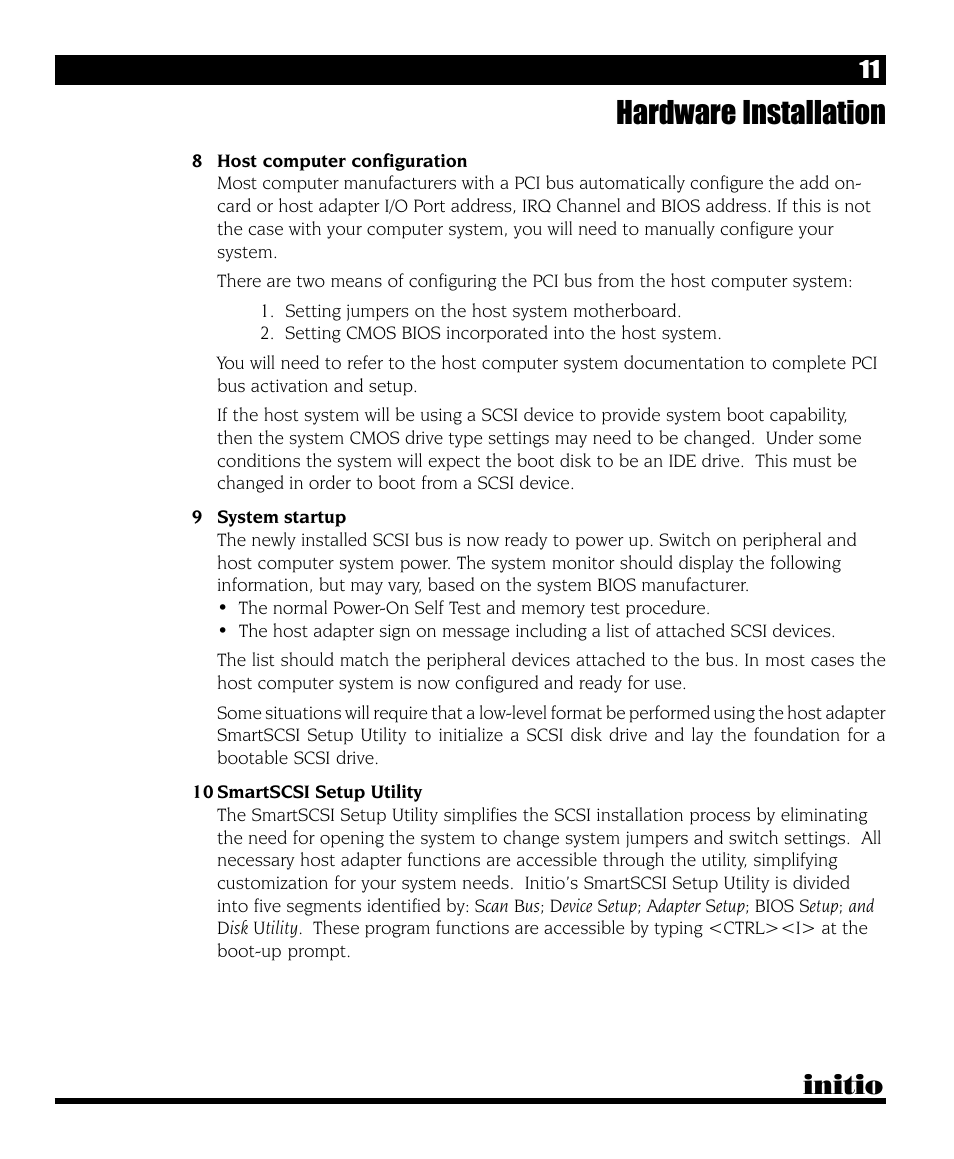 Hardware installation, Initio | Initio INI-9090U User Manual | Page 15 / 64