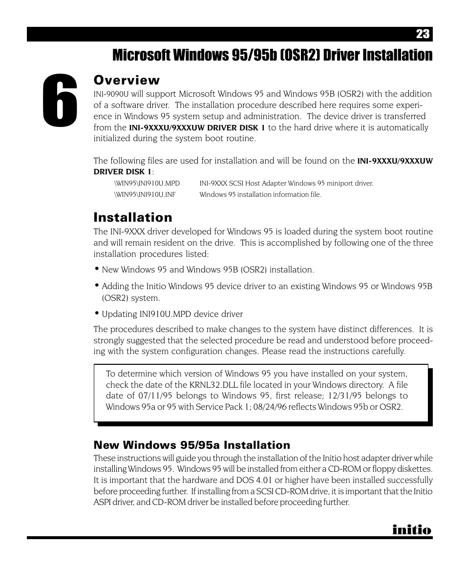 Initio, Overview, Installation | Initio INI-9090U User Manual | Page 27 / 64