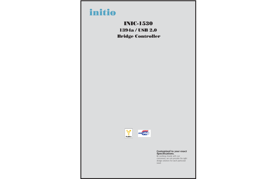 Initio INIC-1530 User Manual | 1 page