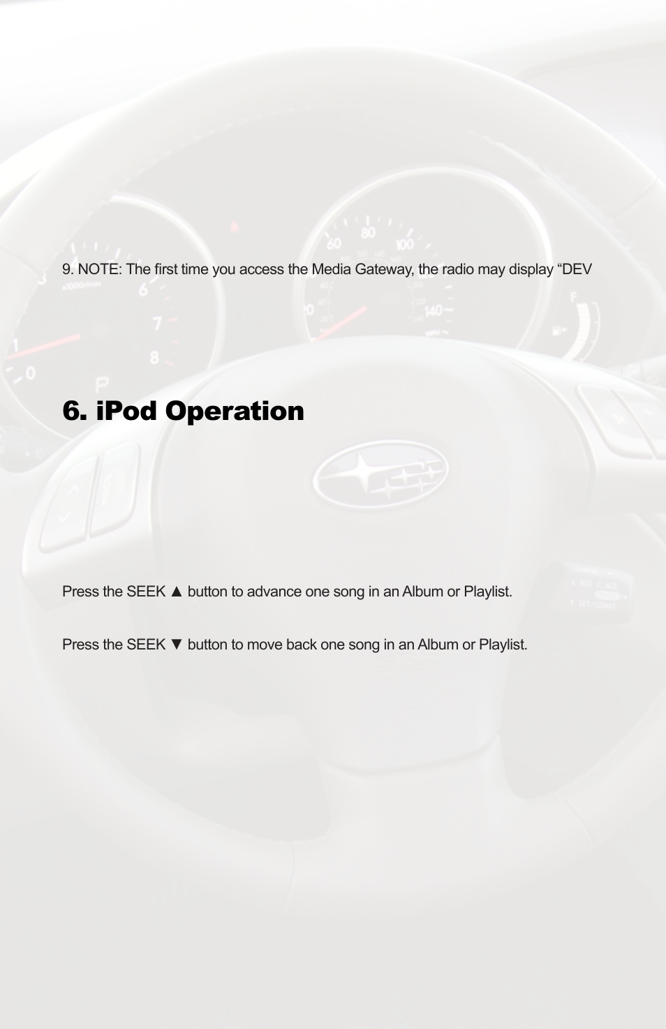 Ipod operation | iSimple PGHSB1 User Manual | Page 6 / 14