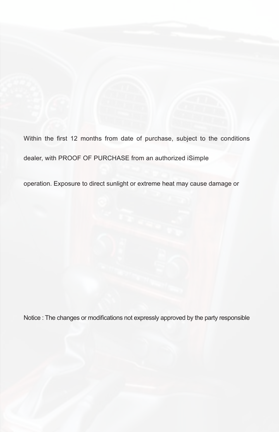 Warranty, One year limited warranty, Warning | Fcc class b radio frequency interference statement | iSimple PGHGM5 User Manual | Page 9 / 11