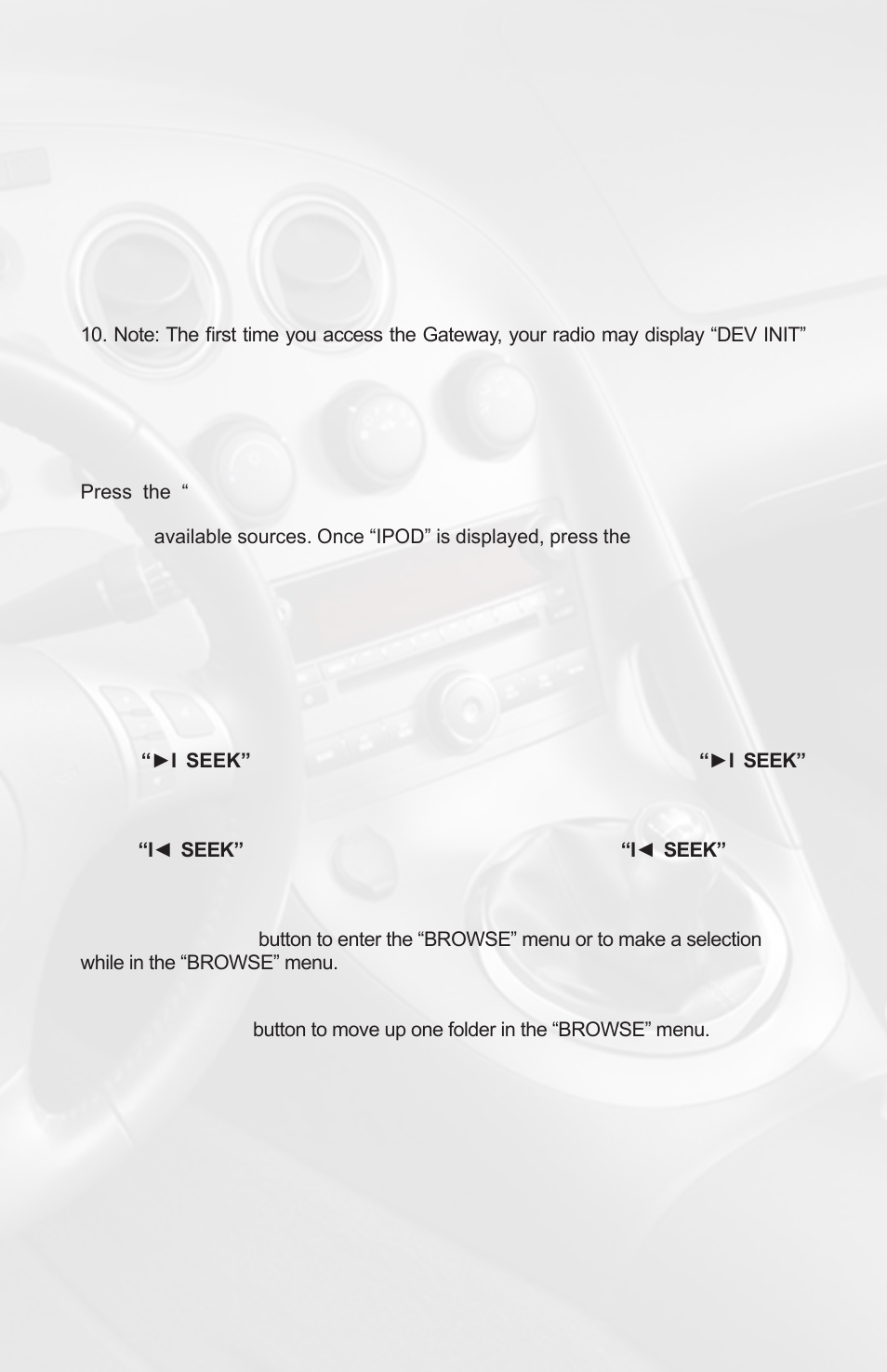 Ipod operation | iSimple PXAMG User Manual | Page 7 / 16