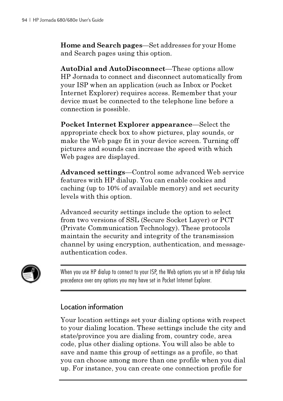 Location information | iSimple Handheld PC 680/680e User Manual | Page 100 / 202