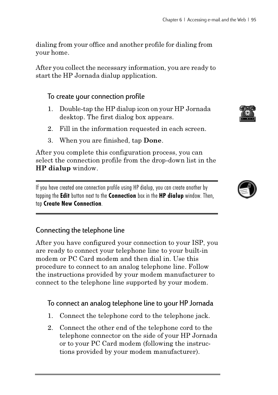 Connecting the telephone line | iSimple Handheld PC 680/680e User Manual | Page 101 / 202