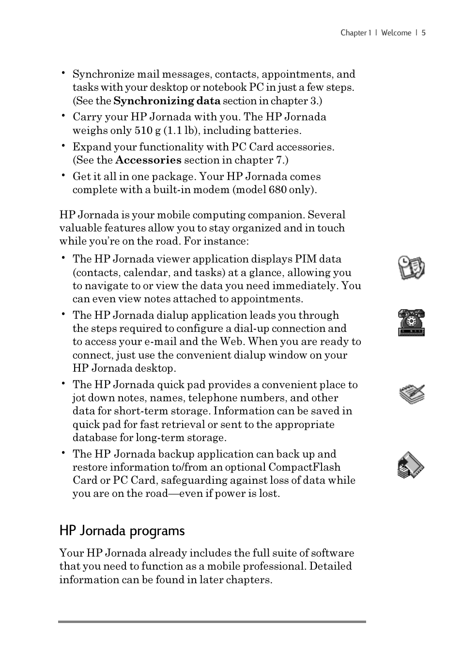 Hp jornada programs | iSimple Handheld PC 680/680e User Manual | Page 11 / 202