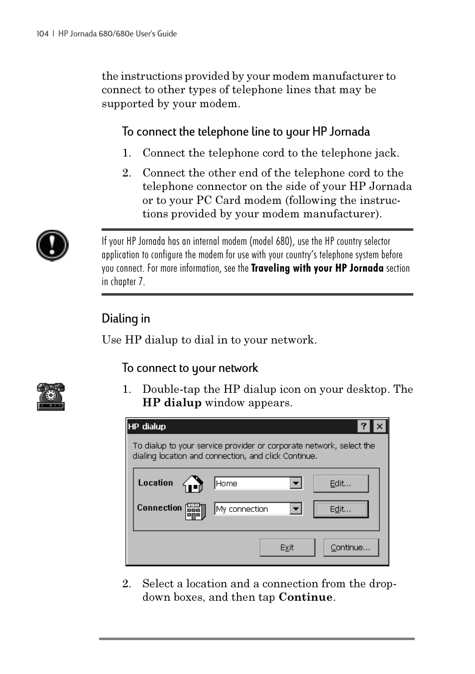 Dialing in | iSimple Handheld PC 680/680e User Manual | Page 110 / 202