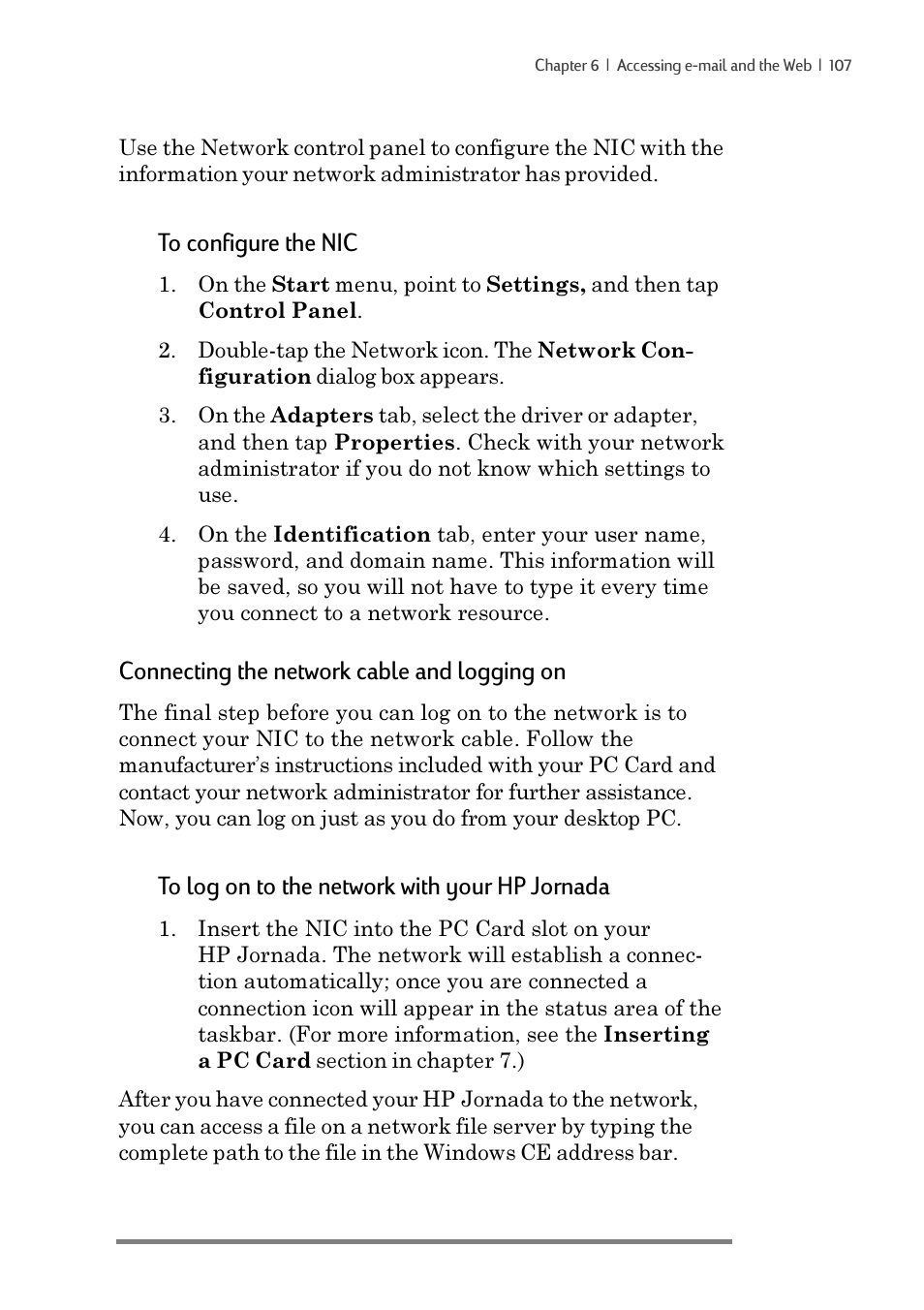 Connecting the network cable and logging on | iSimple Handheld PC 680/680e User Manual | Page 113 / 202
