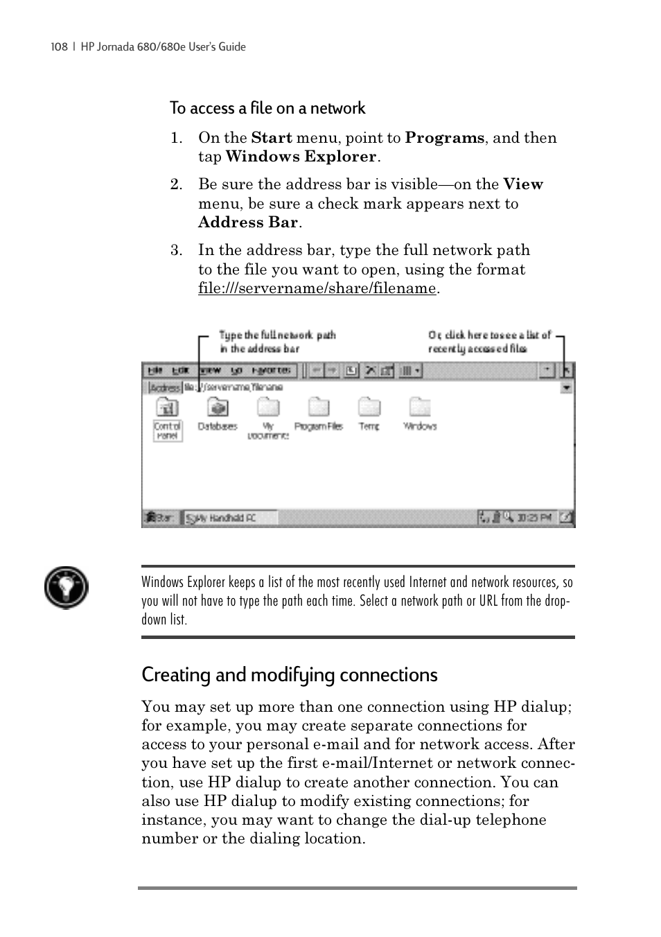 Creating and modifying connections | iSimple Handheld PC 680/680e User Manual | Page 114 / 202