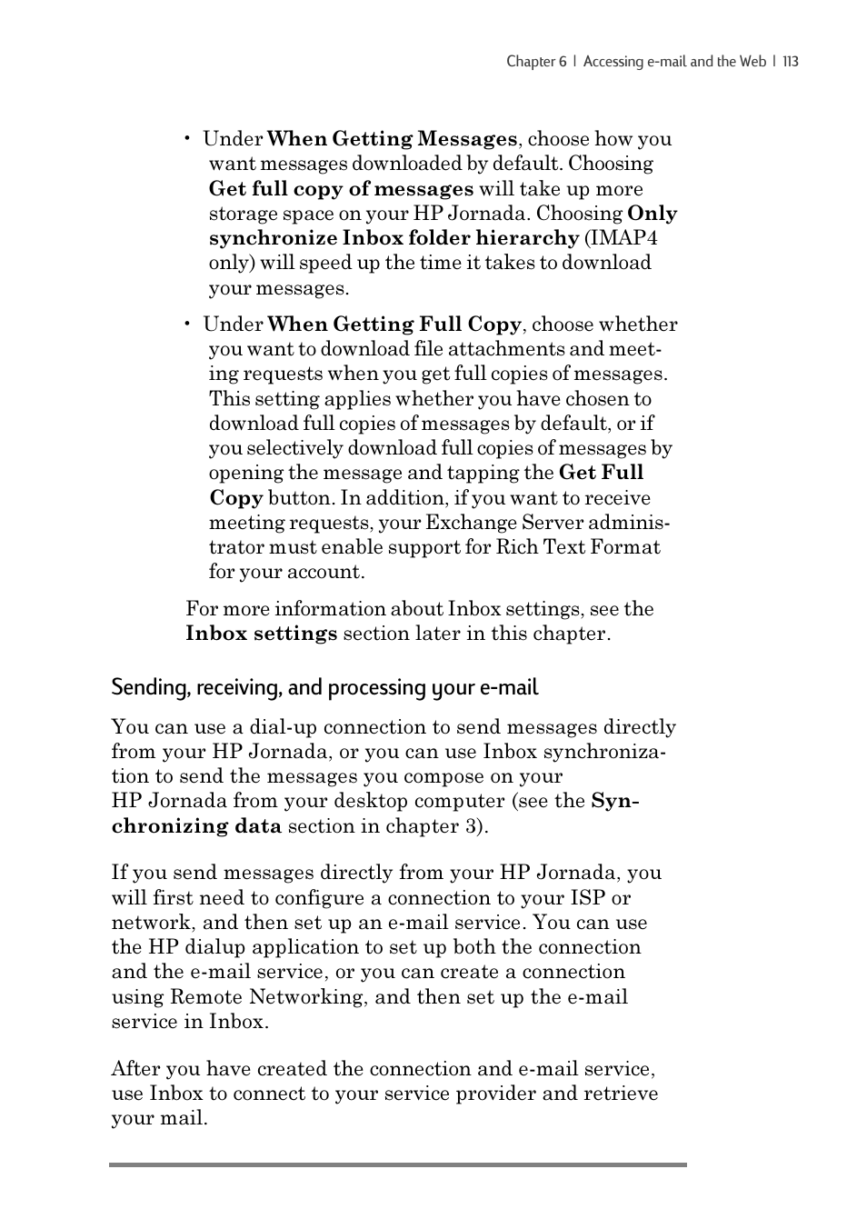 Sending, receiving, and processing your e-mail | iSimple Handheld PC 680/680e User Manual | Page 119 / 202