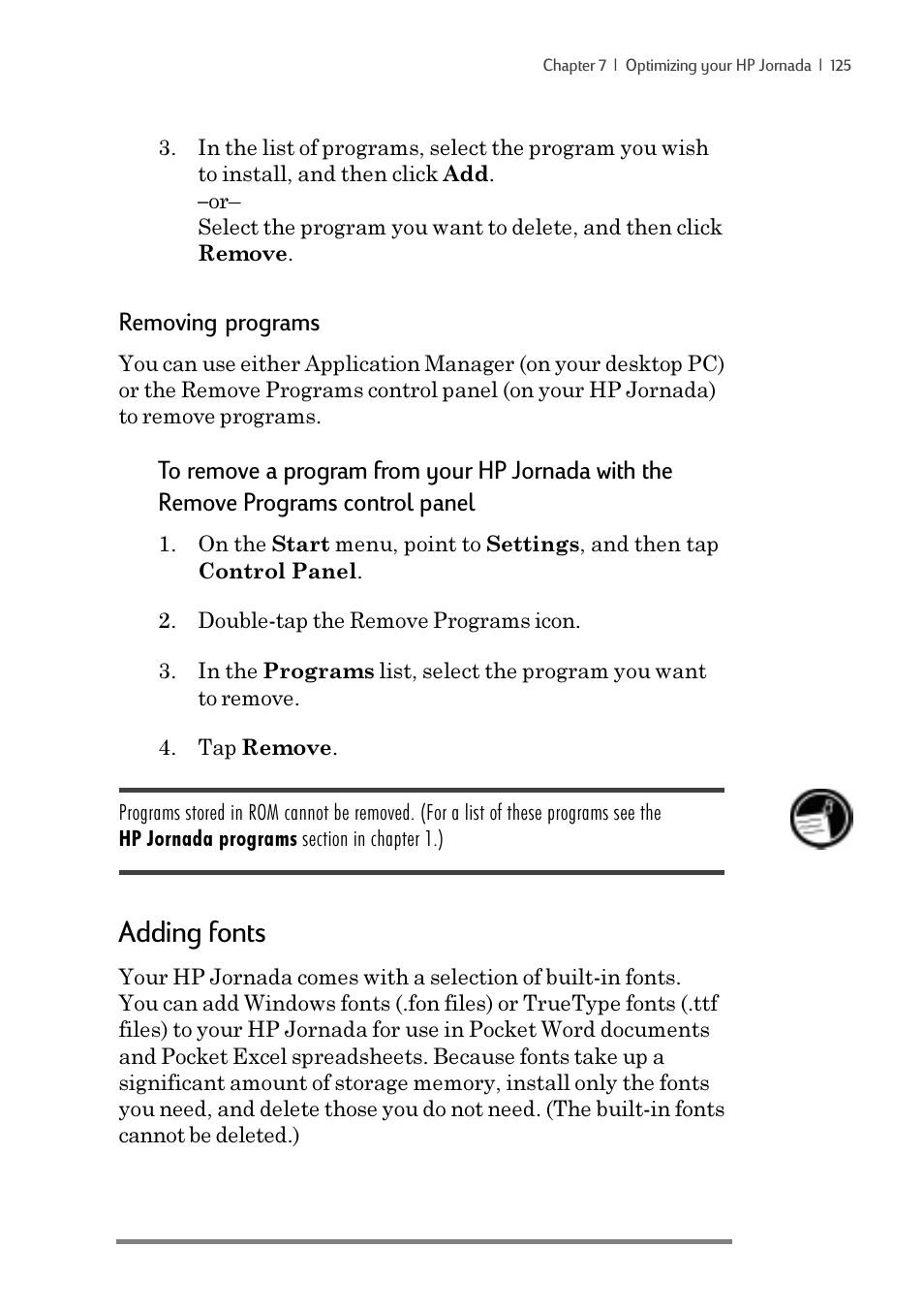 Adding fonts, Removing programs | iSimple Handheld PC 680/680e User Manual | Page 131 / 202