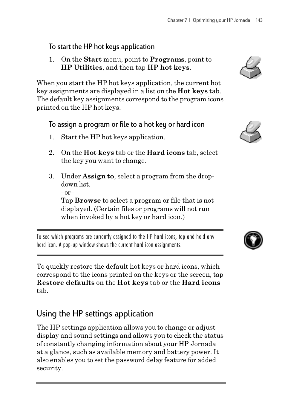 Using the hp settings application | iSimple Handheld PC 680/680e User Manual | Page 149 / 202