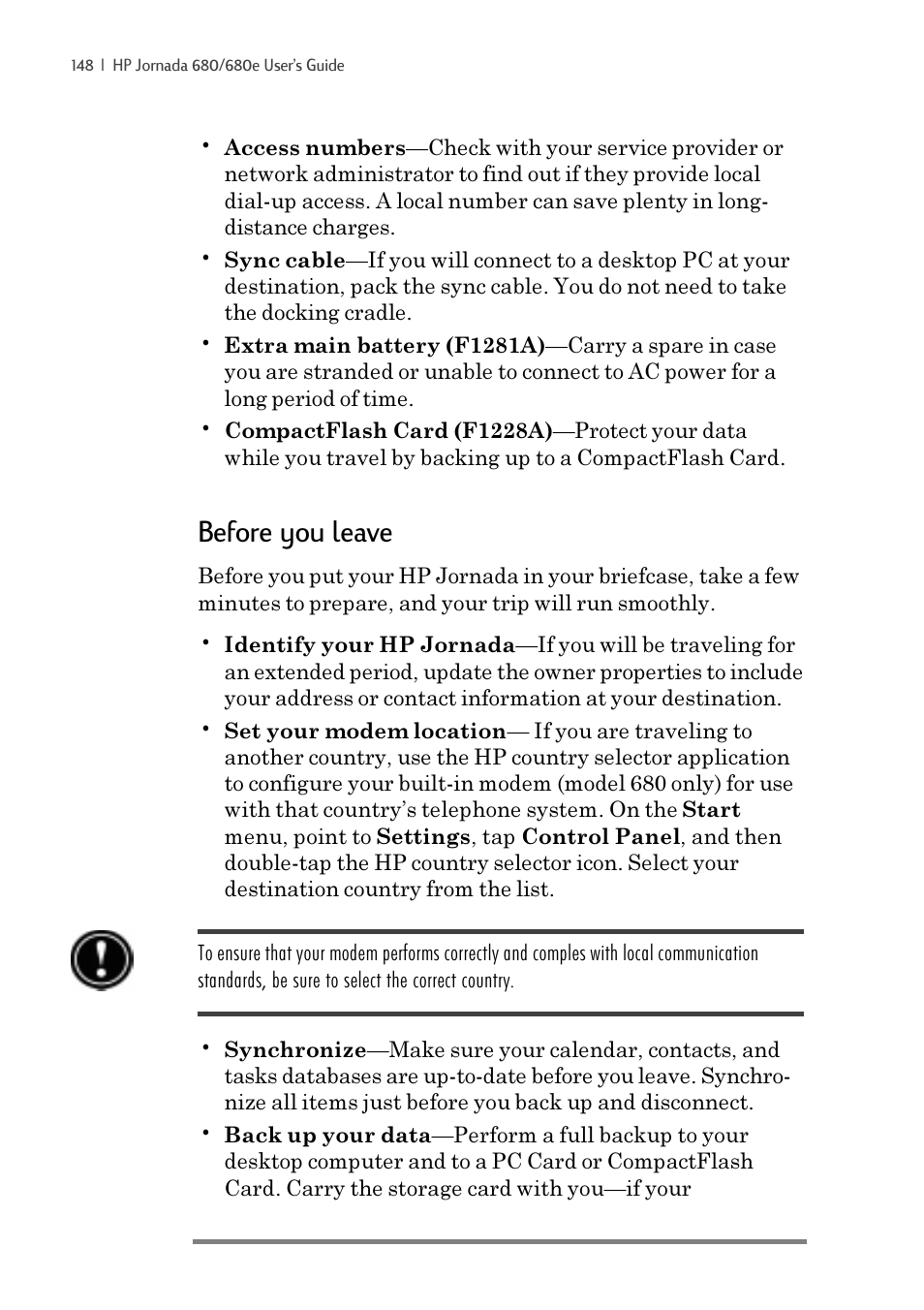 Before you leave | iSimple Handheld PC 680/680e User Manual | Page 154 / 202