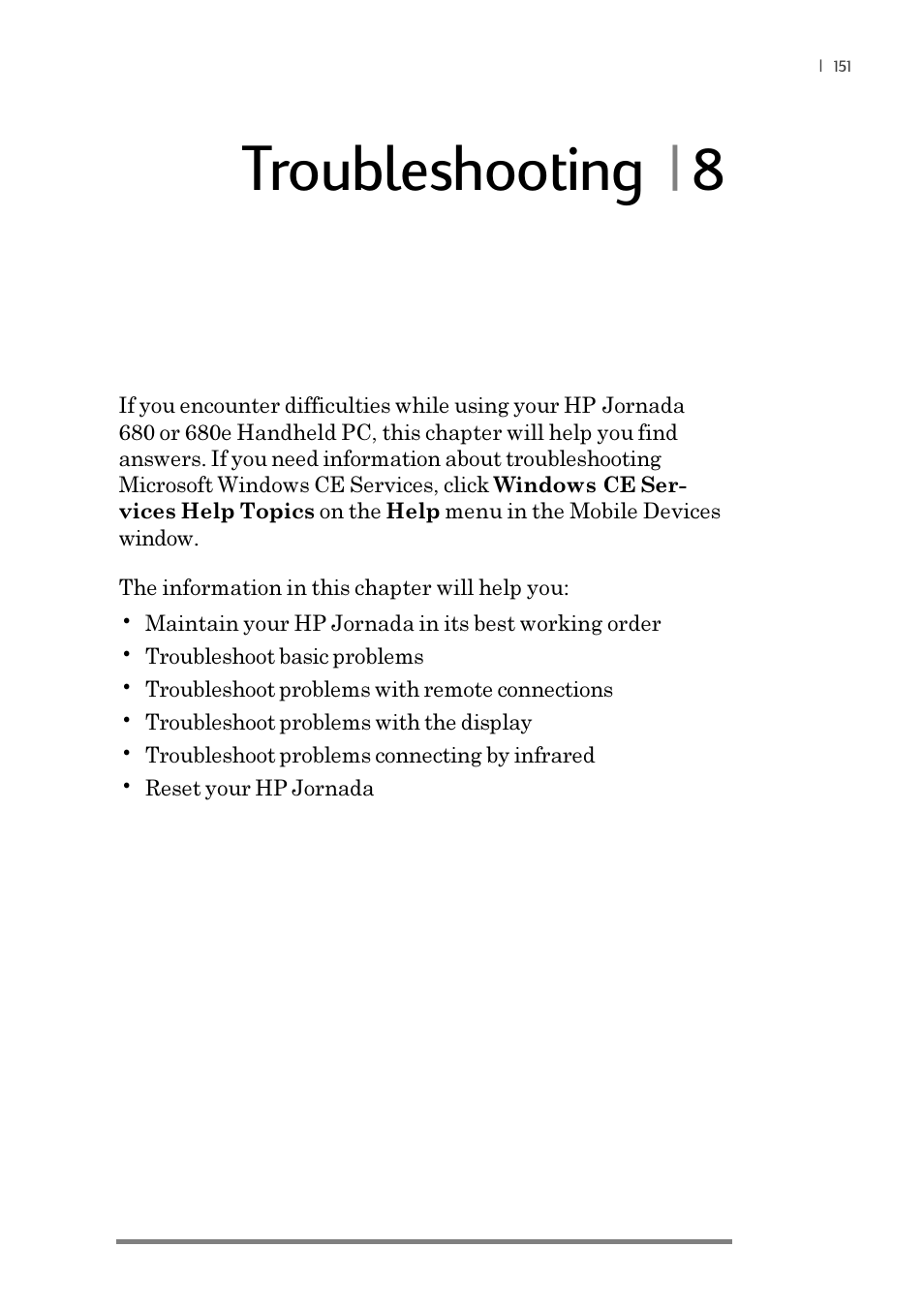 Troubleshooting | 8 | iSimple Handheld PC 680/680e User Manual | Page 157 / 202