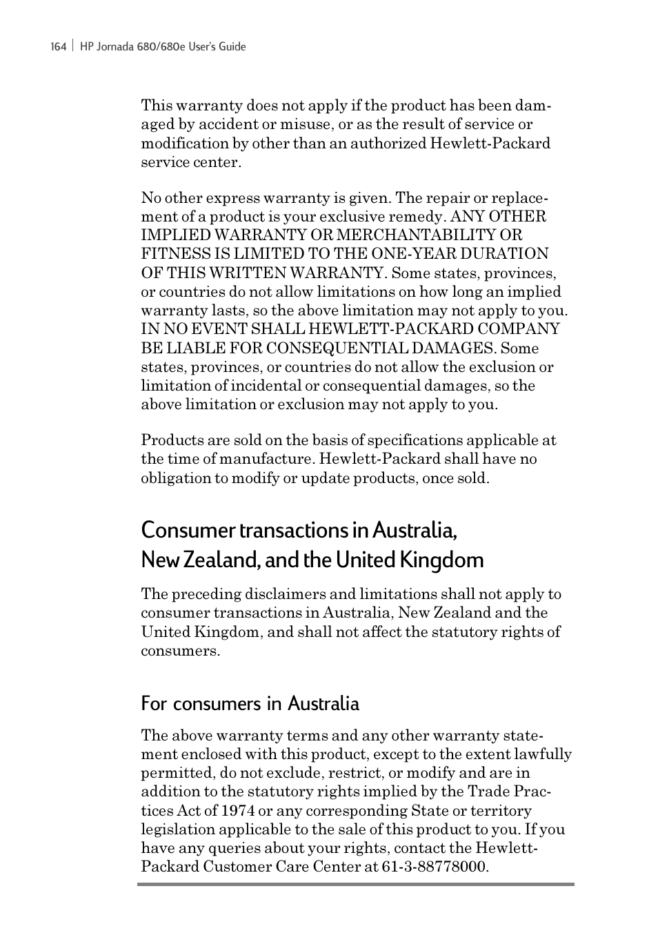 For consumers in australia | iSimple Handheld PC 680/680e User Manual | Page 170 / 202