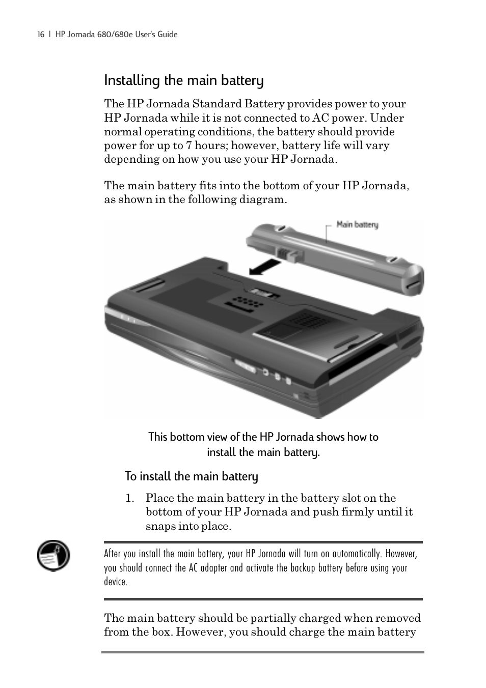 Installing the main battery | iSimple Handheld PC 680/680e User Manual | Page 22 / 202