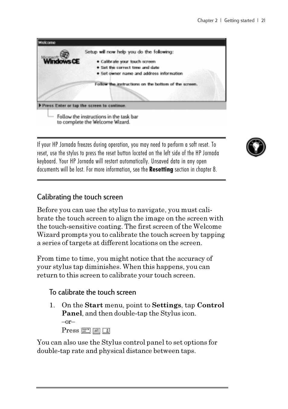 Calibrating the touch screen | iSimple Handheld PC 680/680e User Manual | Page 27 / 202