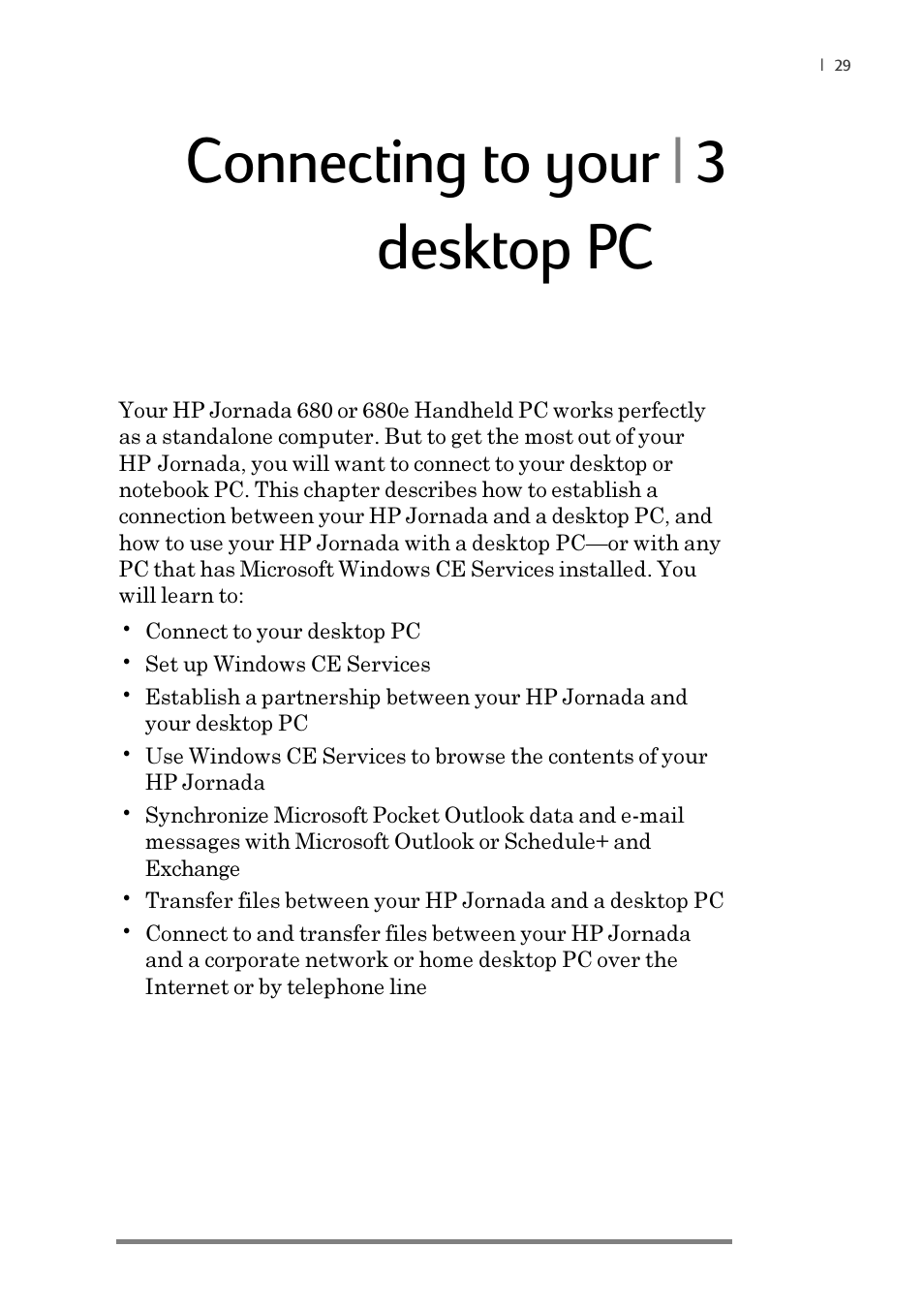 Connecting to your | 3, Desktop pc | iSimple Handheld PC 680/680e User Manual | Page 35 / 202
