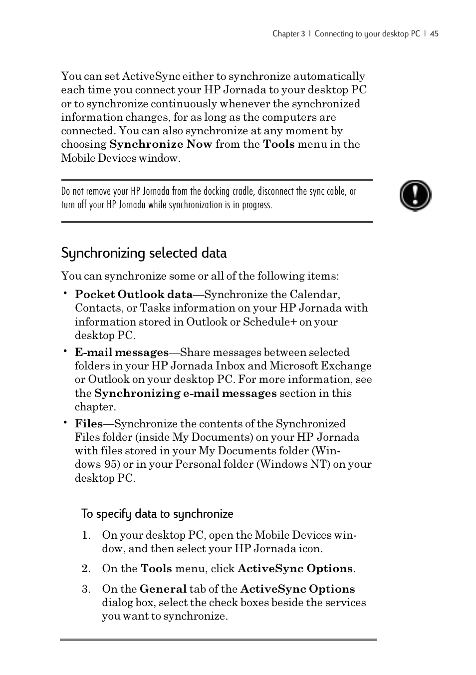 Synchronizing selected data | iSimple Handheld PC 680/680e User Manual | Page 51 / 202