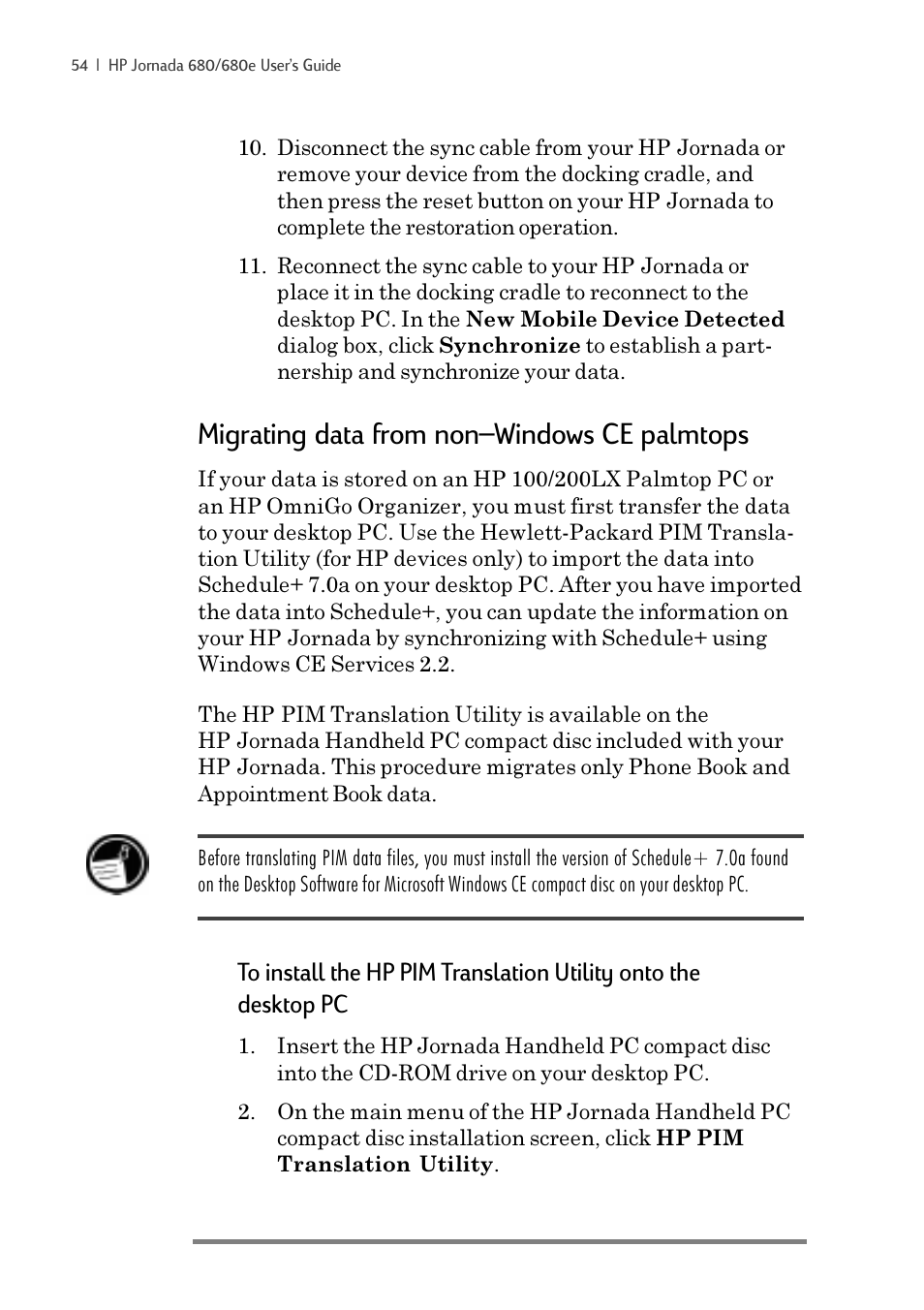 Migrating data from nonwindows ce palmtops | iSimple Handheld PC 680/680e User Manual | Page 60 / 202