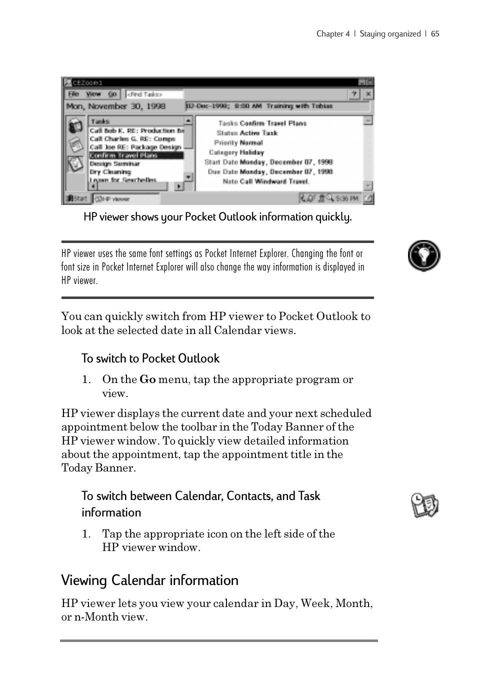 Viewing calendar information | iSimple Handheld PC 680/680e User Manual | Page 71 / 202