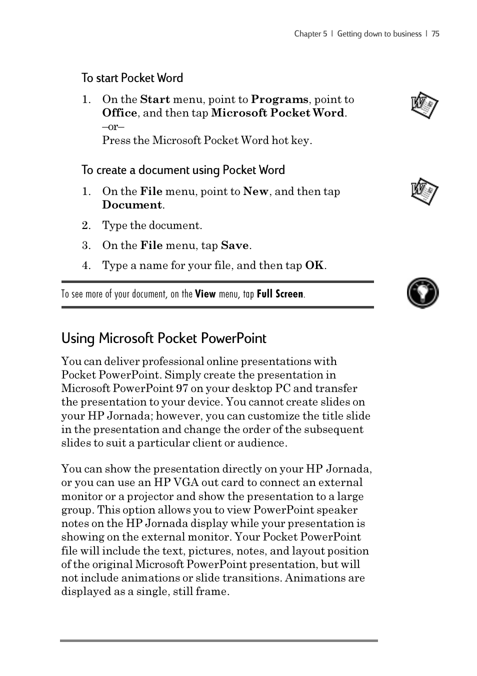 Using microsoft pocket powerpoint | iSimple Handheld PC 680/680e User Manual | Page 81 / 202