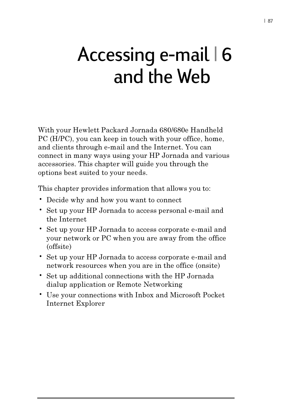 Accessing e-mail | 6, And the web | iSimple Handheld PC 680/680e User Manual | Page 93 / 202