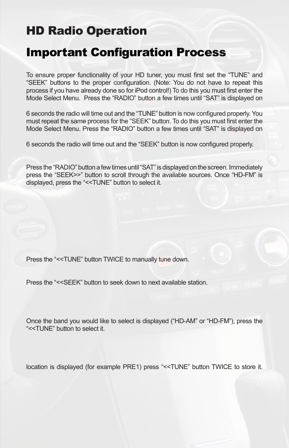 Hd radio operation important configuration process | iSimple PGHNI2 User Manual | Page 15 / 42