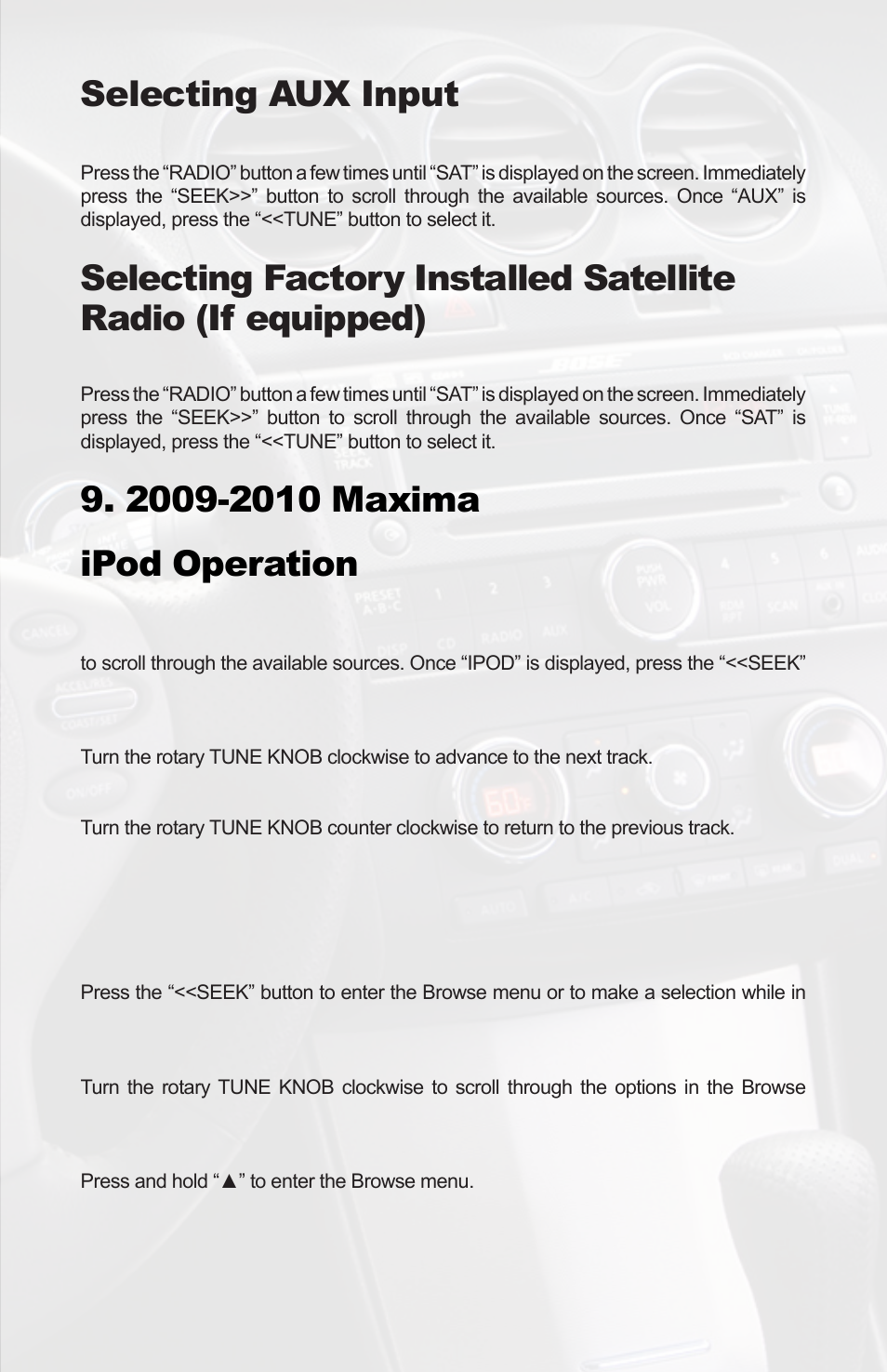 Selecting aux input | iSimple PGHNI2 User Manual | Page 17 / 42