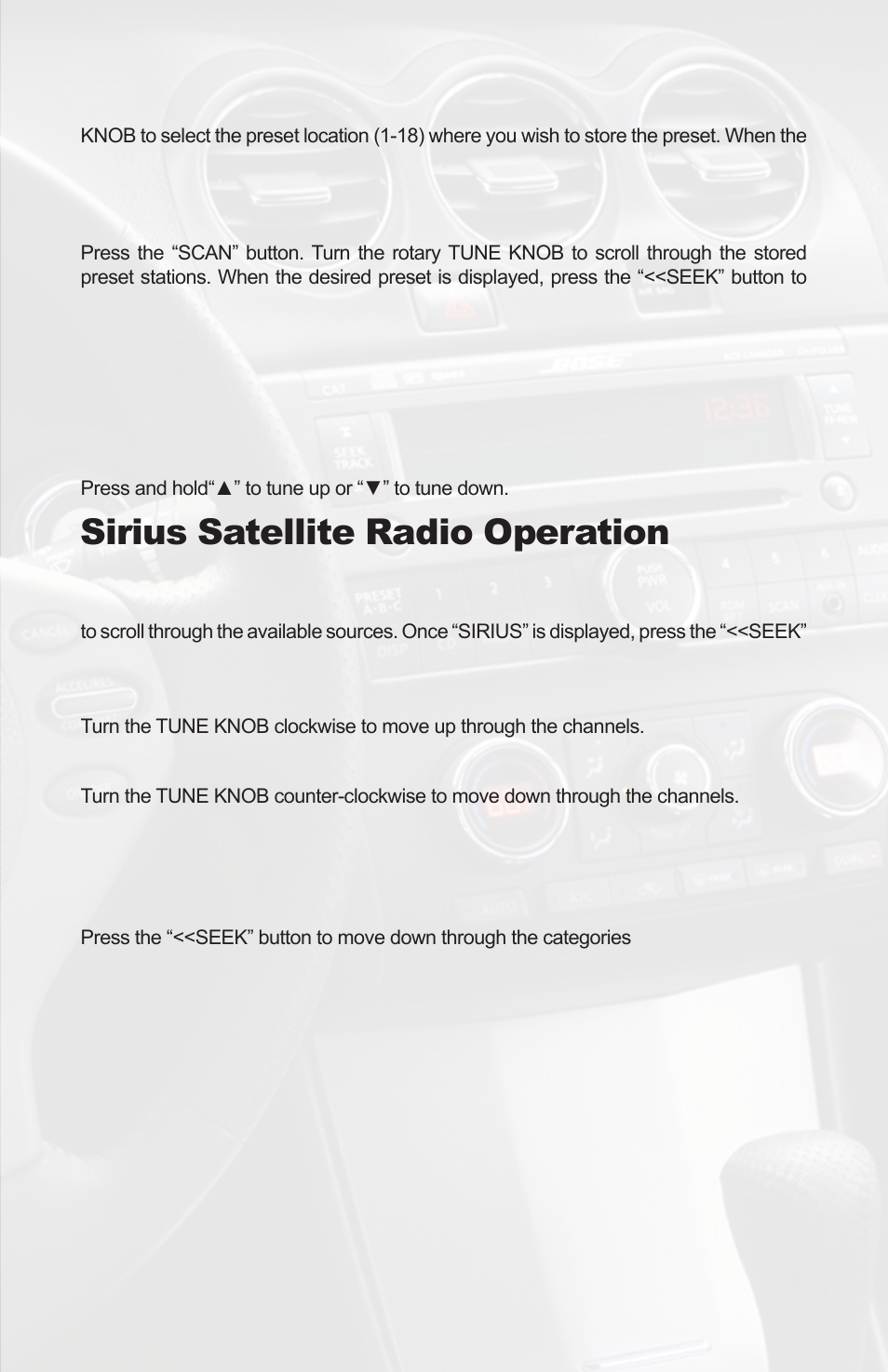 Sirius satellite radio operation | iSimple PGHNI2 User Manual | Page 19 / 42