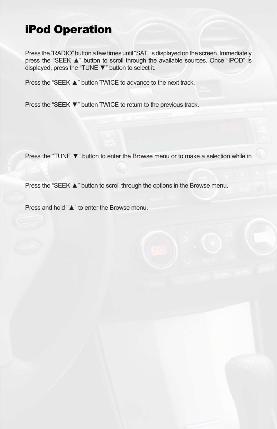 Ipod operation | iSimple PGHNI2 User Manual | Page 27 / 42
