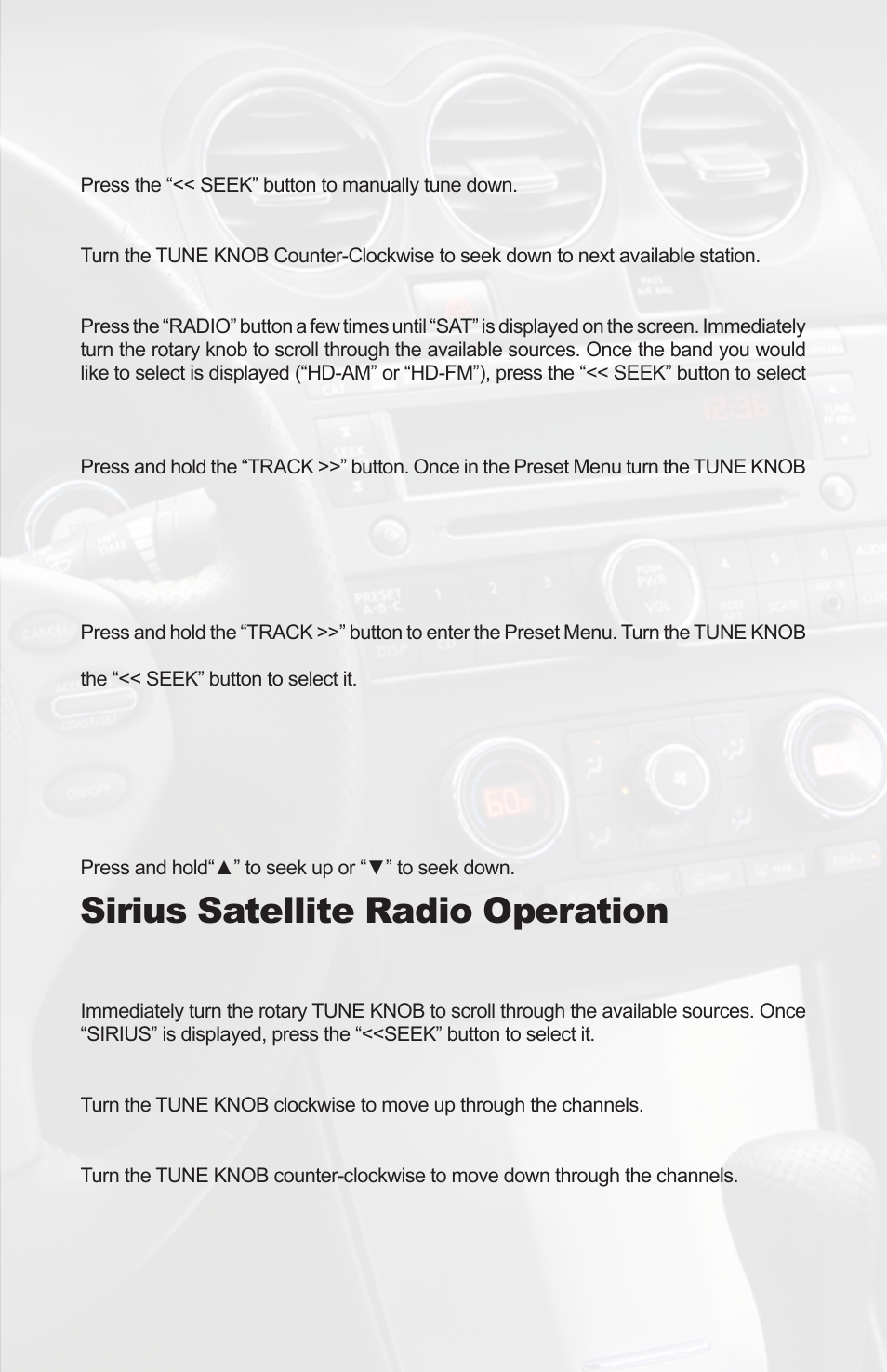 Sirius satellite radio operation | iSimple PGHNI2 User Manual | Page 35 / 42