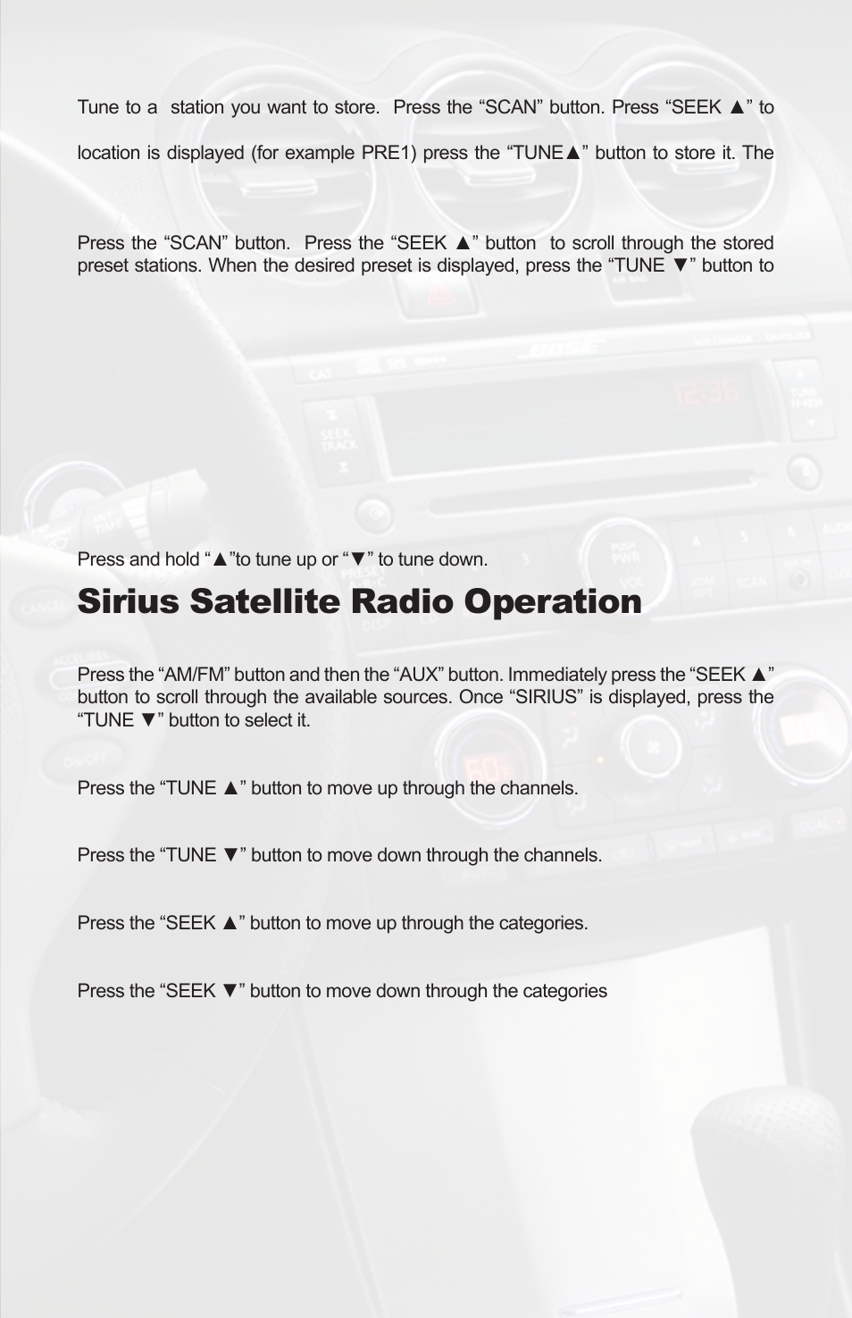 Sirius satellite radio operation | iSimple PGHNI2 User Manual | Page 9 / 42