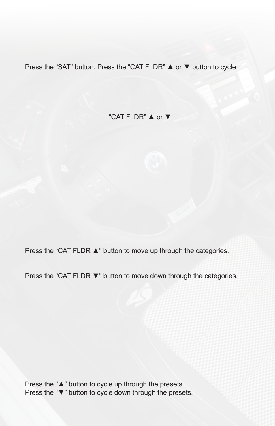 Sirius satellite radio operation, If equipped) | iSimple PGHVW1 User Manual | Page 14 / 20