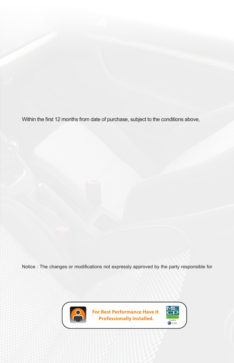 Warranty information, One year limited warranty, Warning | Fcc class b radio frequency interference statement | iSimple PGHVW1 User Manual | Page 17 / 20