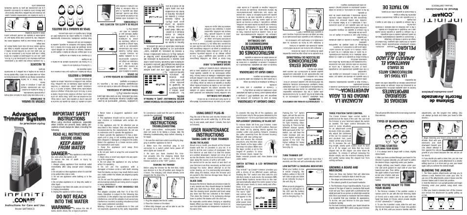 Infiniti Trimmer User Manual | 2 pages