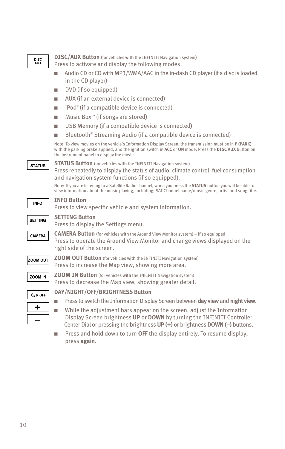 Infiniti EX35 User Manual | Page 12 / 48