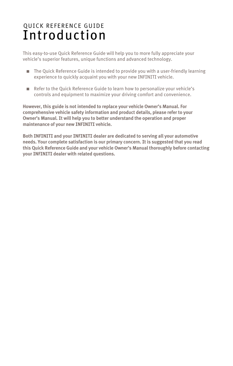 Introduction | Infiniti EX35 User Manual | Page 2 / 48