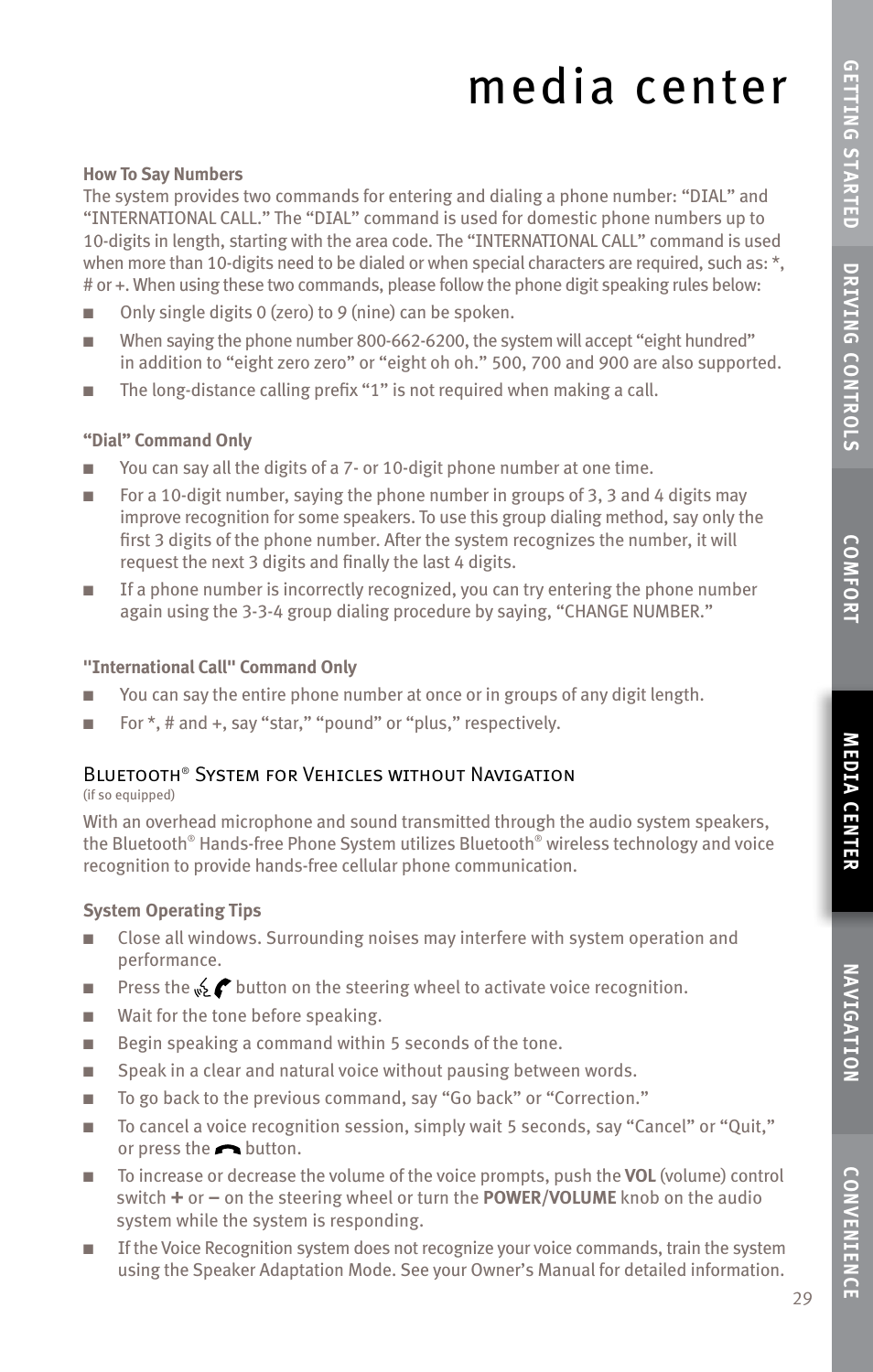 Media center | Infiniti EX35 User Manual | Page 31 / 48