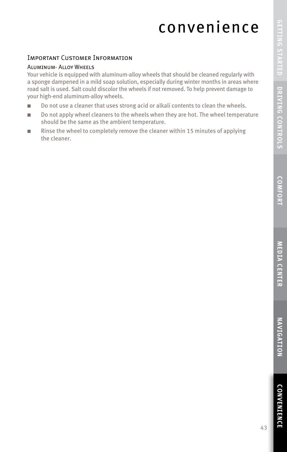 Convenience | Infiniti EX35 User Manual | Page 45 / 48