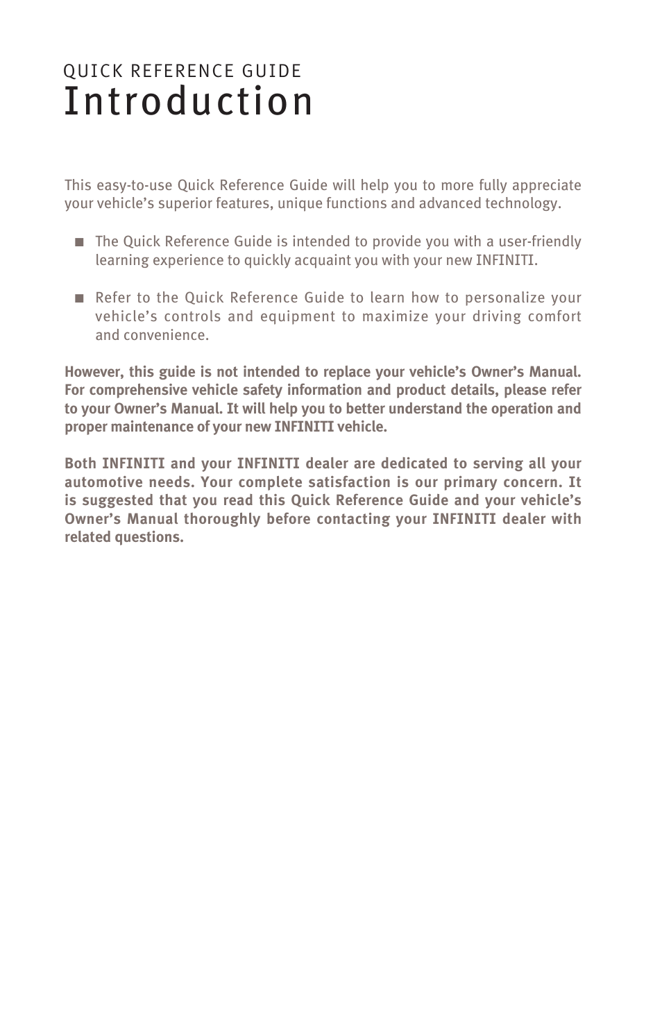 Introduction | Infiniti M45 User Manual | Page 2 / 48