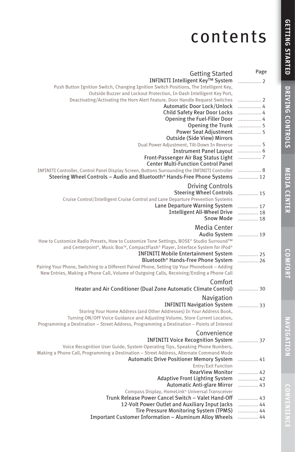 Infiniti M45 User Manual | Page 3 / 48